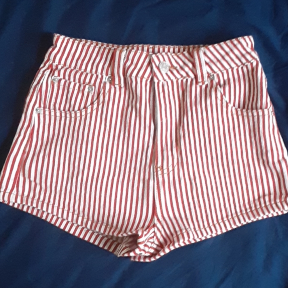 Forever 21 Red and White Striped Shorts